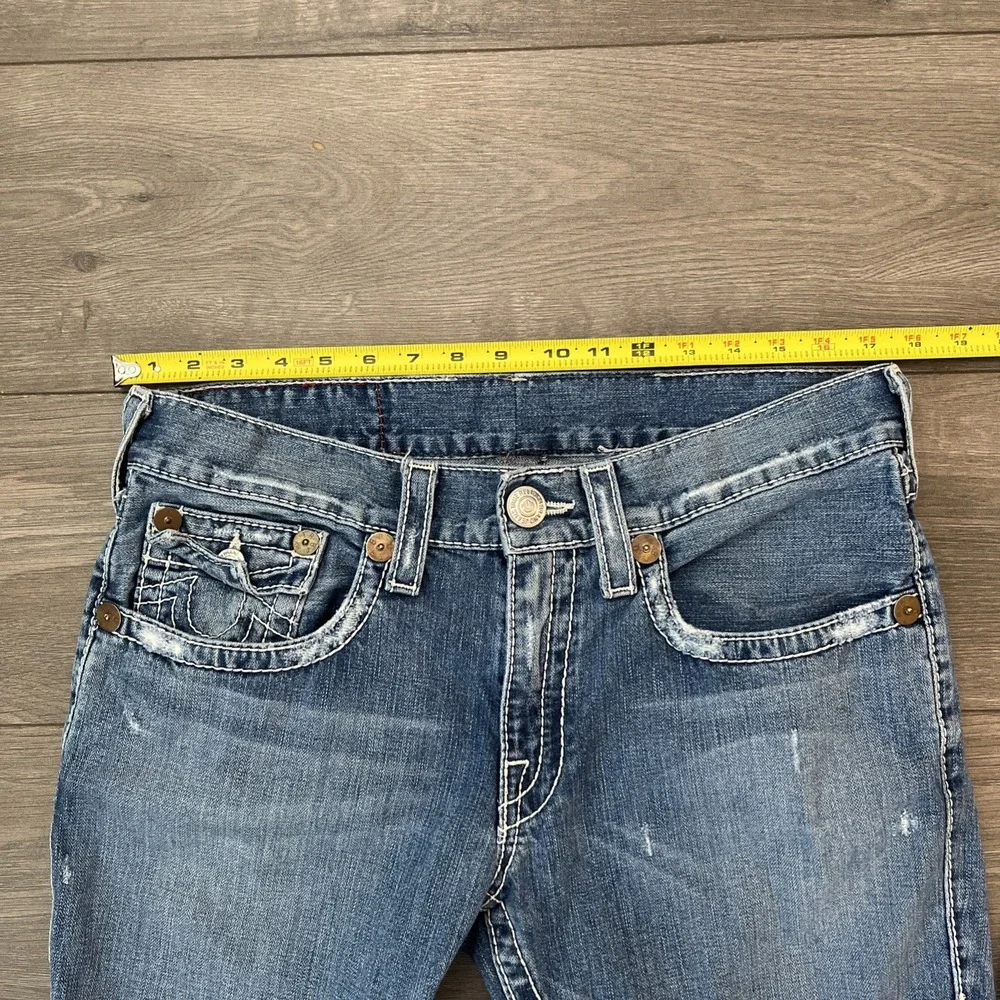True Religion Jeans Billy Big T Mens 34x30 Blue Denim Distressed Style